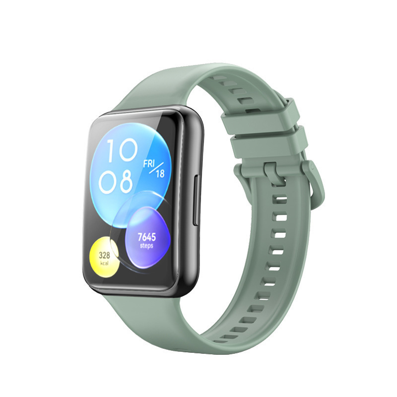 适用华为手表Fit2表带Huawei Watch Fit 2 替换单色硅胶表带 双色Fit2运动手环腕带男女手表配件官方同款表带