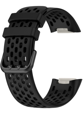 适用Fitbit charge5表带运动透气蜂窝回环表带charge5洞洞款表带