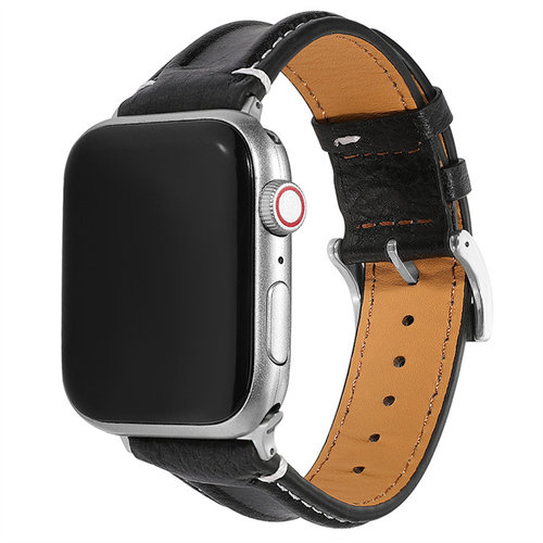 适用苹果iwatch7手表apple watch6真皮表带5智能4运动3代2真皮45男44腕带41女40高级38mm皮质s7牛皮se创意s6