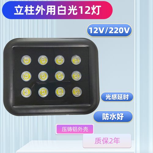 包邮道闸停车场照车牌LED白光12W光感户外立柱防水220V监控补光灯