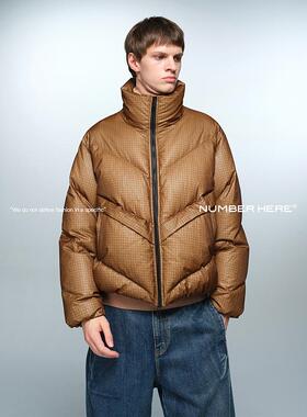 NUMBER HERE【商场同款】日本进口肌理面料面包服90白鸭绒羽绒服