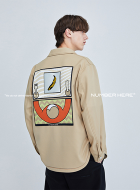 NUMBER HERE春夏季新款背后织唛休闲口袋长袖衬衫男女款NH13C509