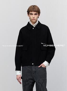 NUMBER HERE简约大方品质感保暖舒适羊毛双面呢外套夹克