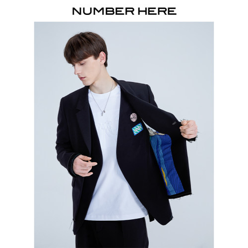 休闲撞色西装NUMBERHERE