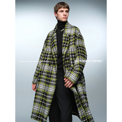 NUMBER HERE意大利进口羊毛粗纺花呢大衣外套男女款23400116003