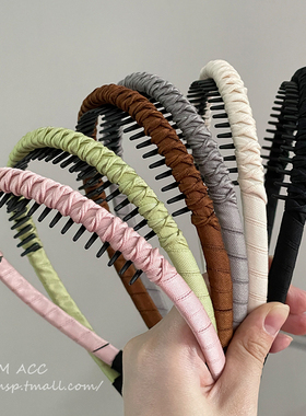 洗脸发箍女敷面膜带齿防滑压发碎发发带简约女款黑色发卡头饰头箍