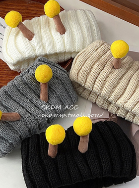 发带女护额头保暖防风宽边针织脑门秋冬产后月子头巾日常外戴发箍