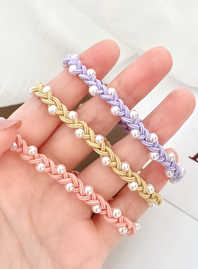 橡皮筋珍珠发绳高弹力扎头发不伤发高级感扎马尾发圈新款气质头绳