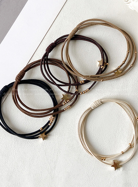 合金五角星头绳皮筋扎头高弹力简约耐用扎马尾丸子头发圈发绳头饰