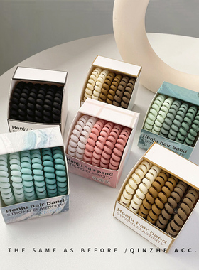 韩国新款电话线发圈发绳皮筋女扎头耐用不伤发扎马尾高弹力头绳