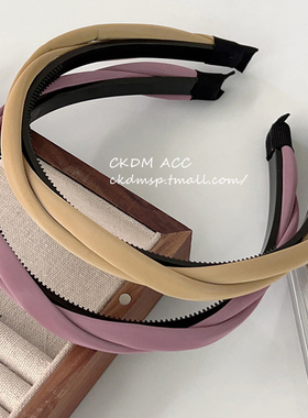 皮质交叉发箍女带齿防滑洗脸头箍2023新款高颅顶气质发捆发卡头饰