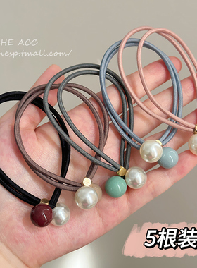 简约气质珍珠发绳女夏季高弹力耐用扎头发圈不勒发橡皮筋头绳头饰