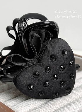 黑色草莓抓夹女后脑勺高马尾发夹盘发发抓发夹没烦恼夹子气质头饰