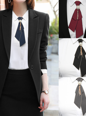 黑色领结男女银行免打领带白色衬衫领花配饰新款上衣学士服蝴蝶结