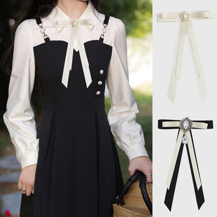 领花女JK制服日本领结服装配饰毛衣衬衫百搭黑白飘带蝴蝶结领带