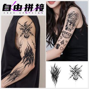 暗黑破坏神系列花臂草本纹身贴防水男持久不反光高级感半永久刺青