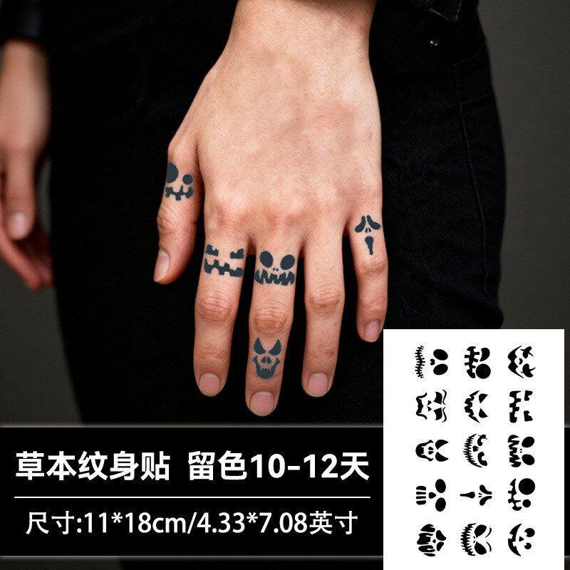 恐怖笑脸草本半永久纹身贴防水持久男女网红仿真手臂刺青爆款