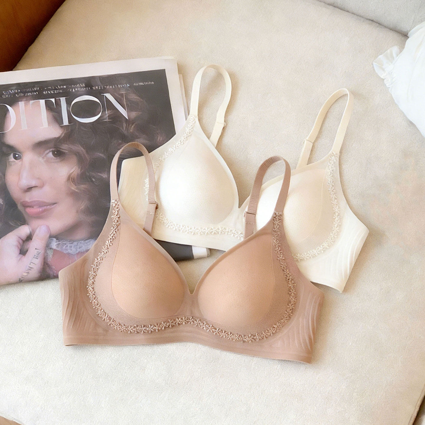 莫代尔无痕甜美透气内衣女士小胸聚拢软支撑收副乳防下垂文胸罩,女士内衣/男士内衣/家居服,文胸,淘宝优惠券,粉丝福利购,淘宝优惠卷