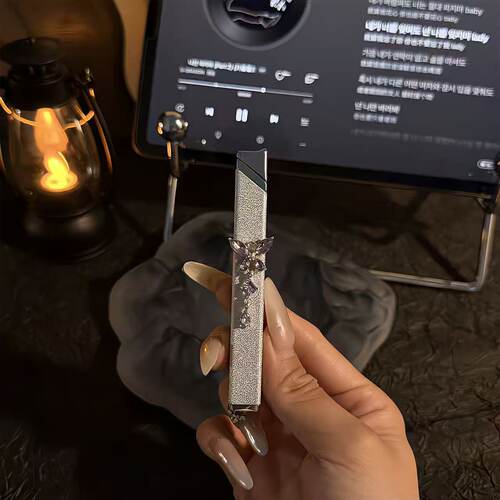 镶钻蝴蝶防风可充气打火机送礼