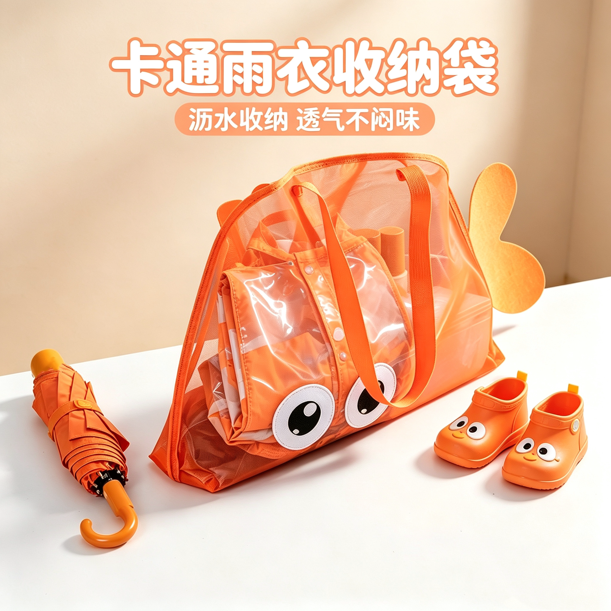 儿童雨衣收纳袋湿衣袋雨披收纳包小学生手提袋防水装雨鞋的袋子