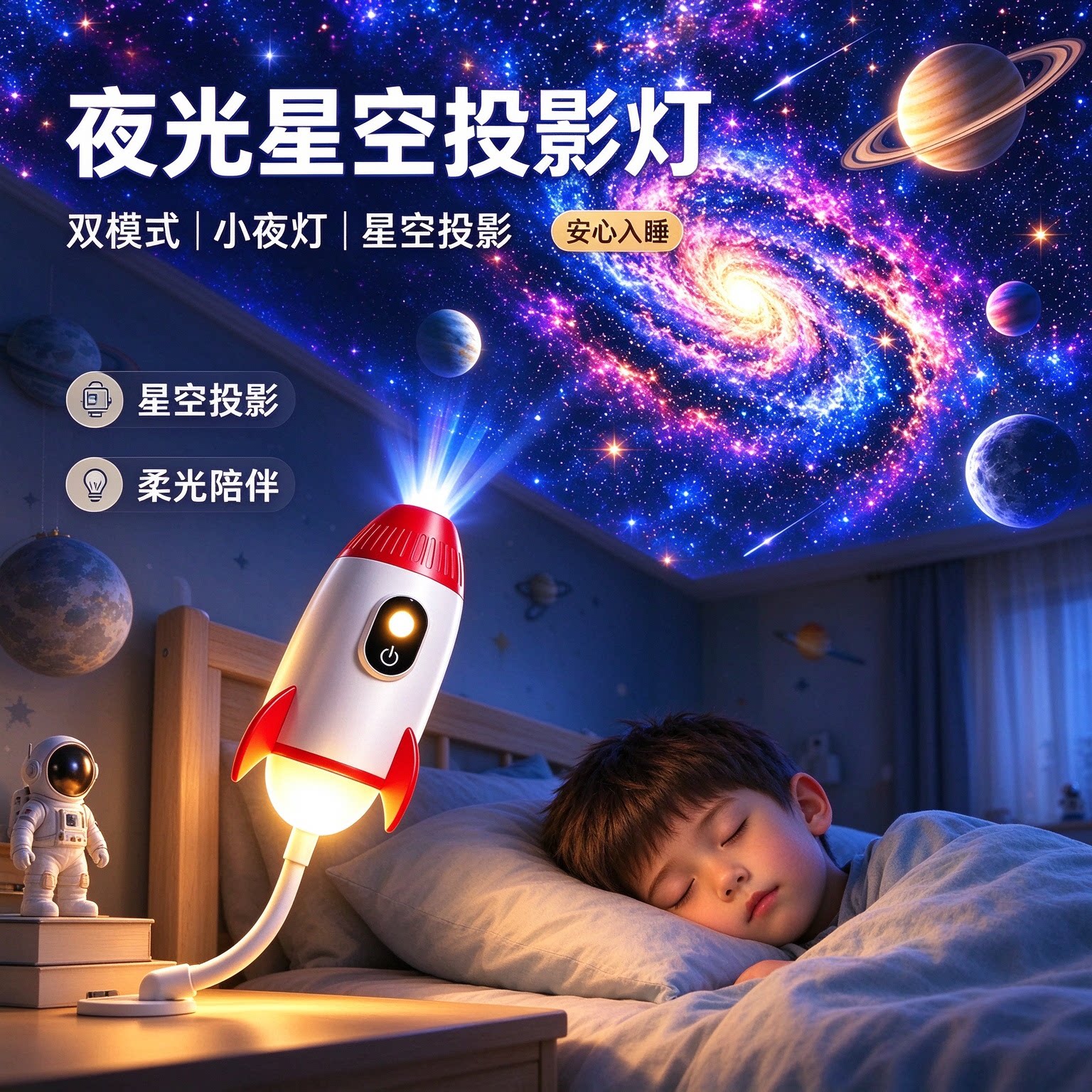 生日礼物男孩子儿童6岁10十12小学生8男童实用的星空投影仪小夜灯