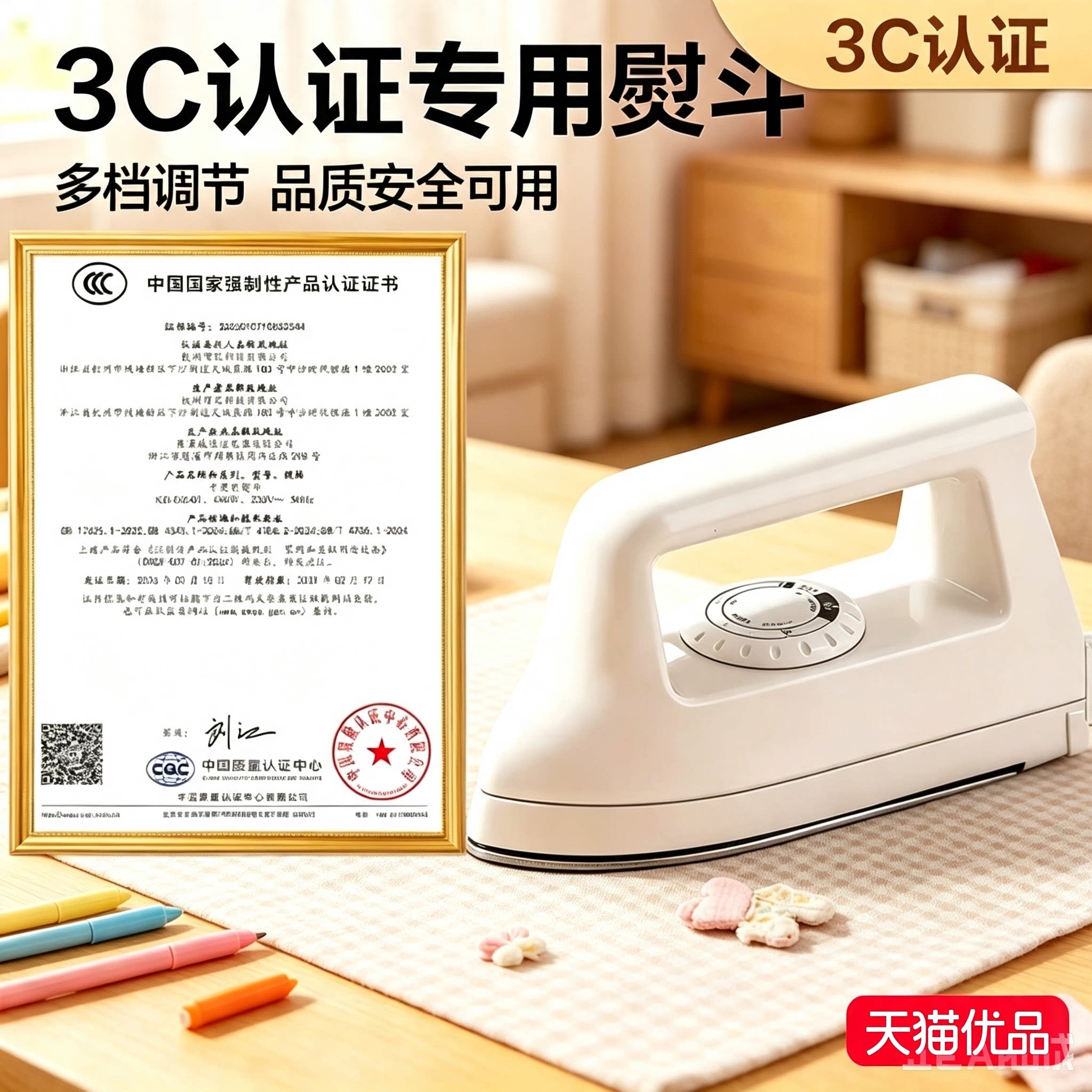 拼豆专用熨斗3c认证大白安全手持电熨斗烫画机自动调温压熨烫神器