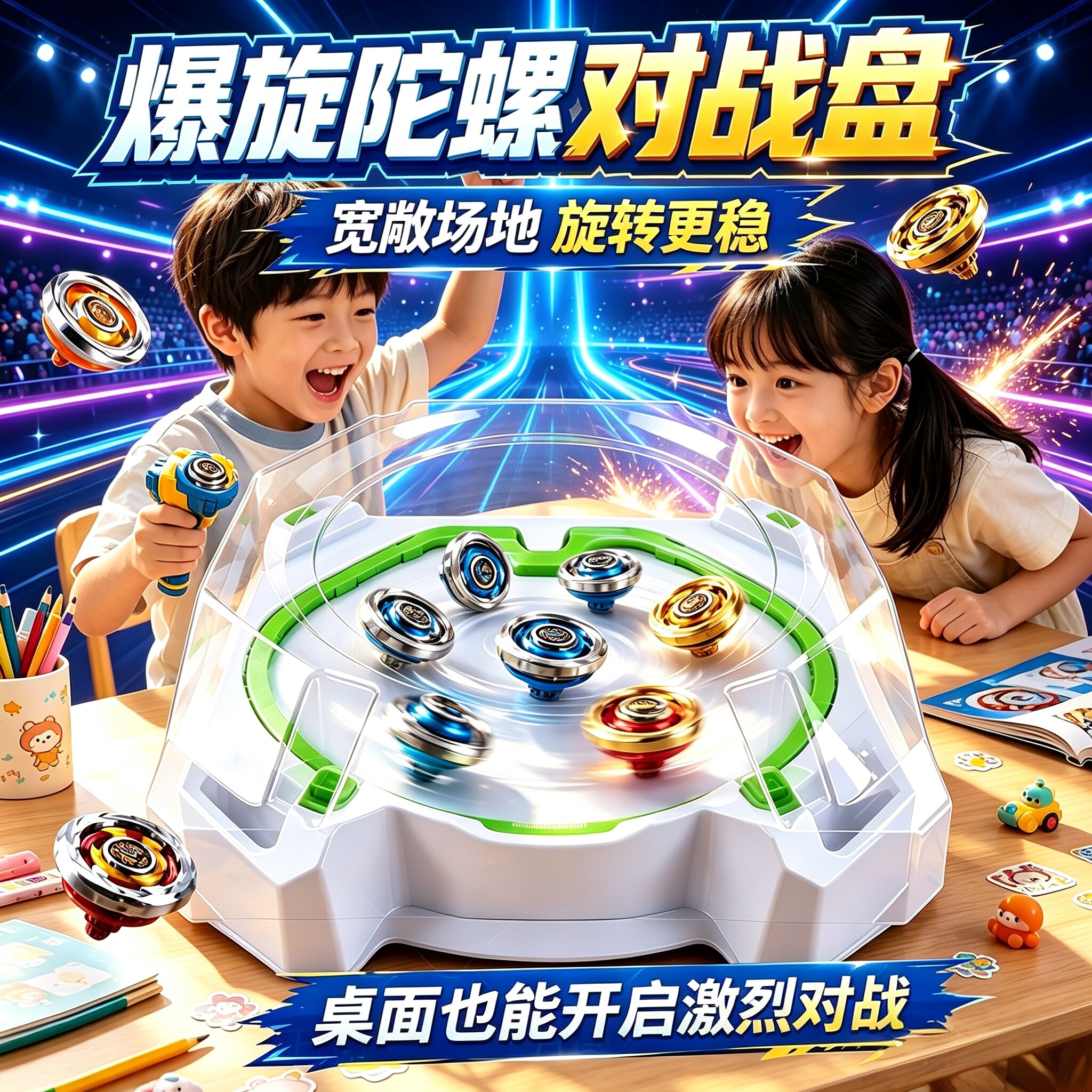 爆旋陀螺战斗盘beyblade系列男孩比赛专用对战技能加速功能竟技盘图片