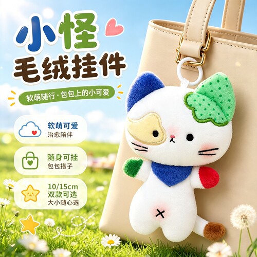 猫咪小怪挂件毛绒玩偶公仔大耳朵图图周边陪伴安抚娃娃生日小礼物