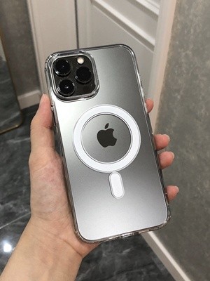 透明15promax亚克力磁吸潮壳适用iphone14苹果13手机保护壳无线充12高透硬壳保护套11防摔mini动画充电显示xr 3C数码配件 手机保护套/壳 原图主图