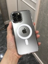 透明15promax亚克力磁吸潮壳适用iphone14苹果13手机保护壳无线充12高透硬壳保护套11防摔mini动画充电显示xr