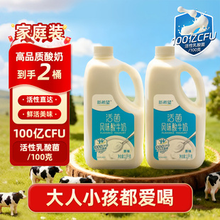 新希望双峰酸奶工坊风味乳酸菌酸奶1.5kg*2桶低温家庭装酸奶年货