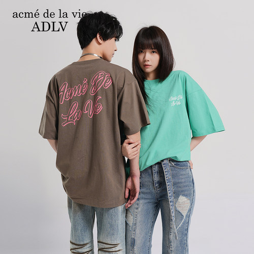 字母LOGO印花短袖T恤/小众情侣款