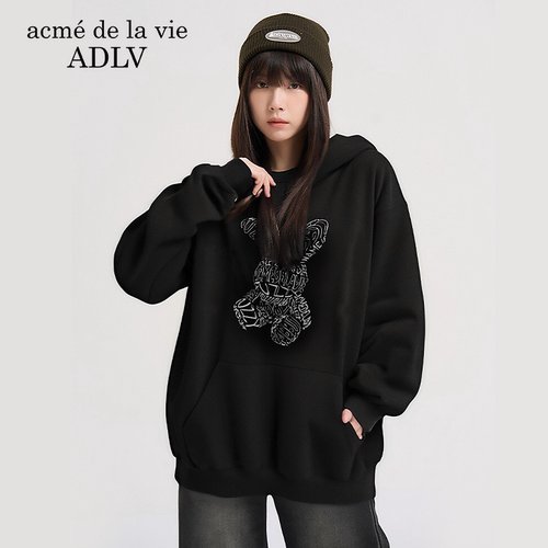 ADLV兔子刺绣连帽卫衣