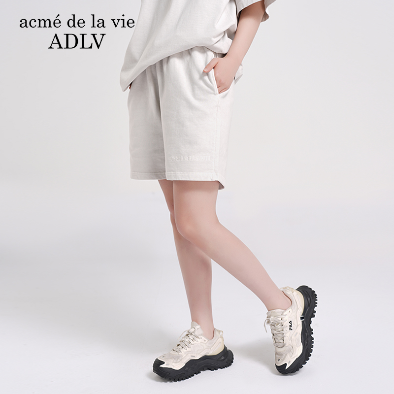 ADLV短裤夏季新款刺绣简约LOGO休闲裤宽松裤子情侣男女同款中性风