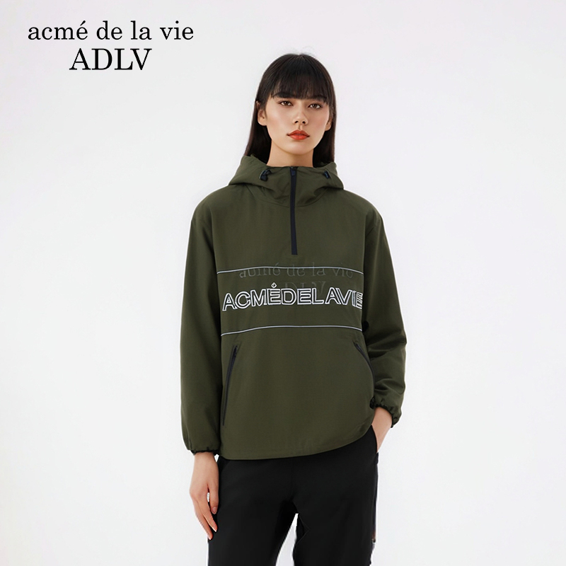 adlv半拉链外套男女同款春夏季薄款新款刺绣口袋夹克官方韩国潮牌