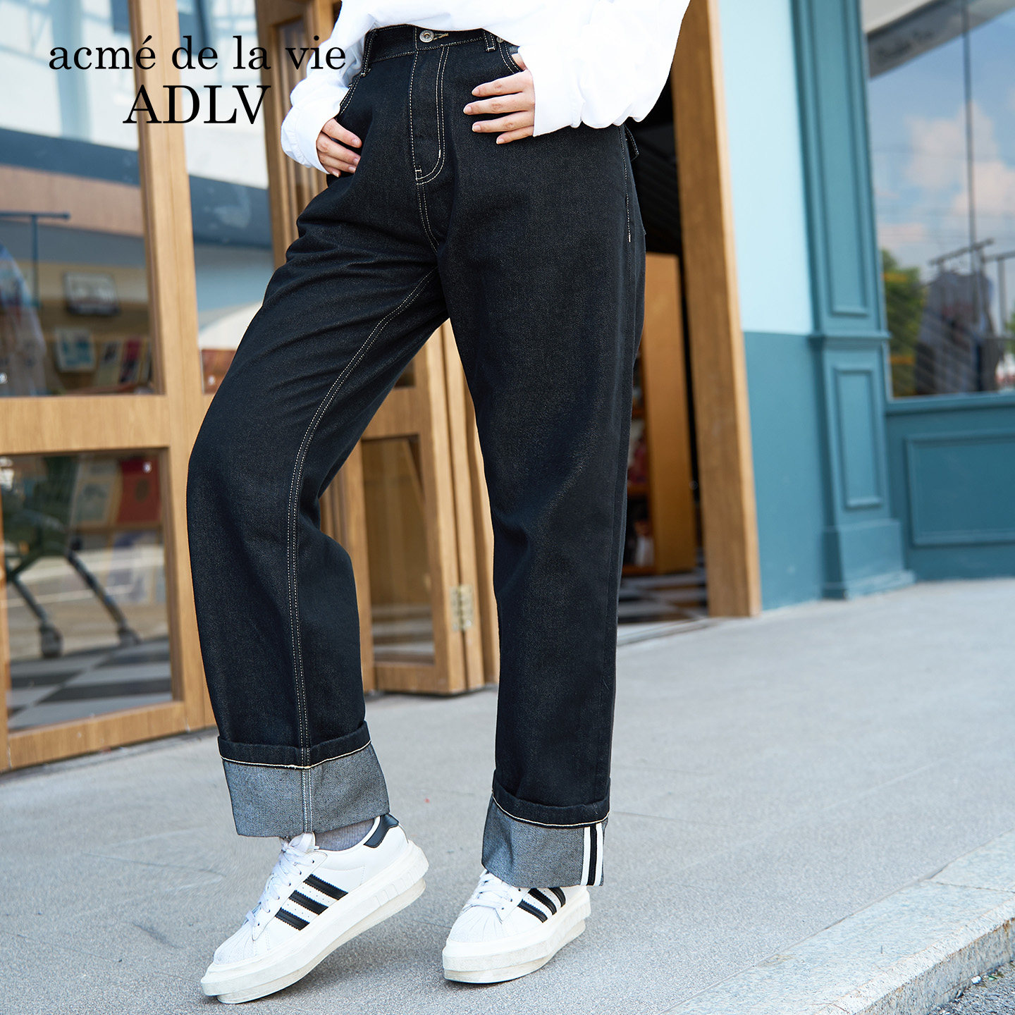 ADLV卷边牛仔裤25年秋冬季新款