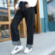 25年秋冬季 新款 男女宽松阔腿裤 ADLV卷边牛仔裤 百搭休闲直筒长裤 子
