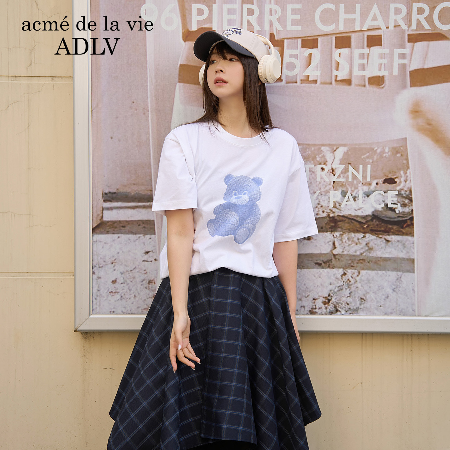 acme de la vie潮流印花短袖男女同款休闲风百搭T恤圆领上衣韩版