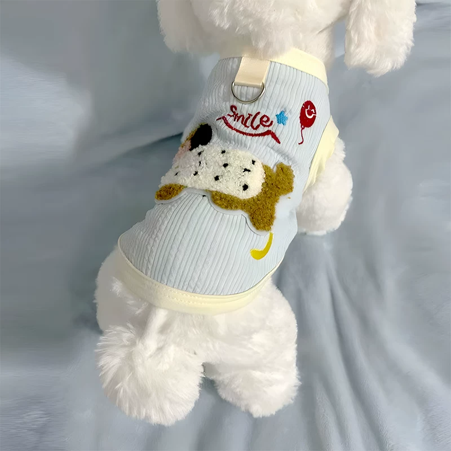 狗衣服带牵引扣宠物小狗狗衣服卡通字母腊肠狗春夏小型犬衣服