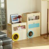 封闭式 猫洞带猫抓板 猫抓板双层猫窝小宠物收纳箱躲避屋封闭式