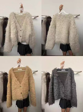 现～韩国东大门正品新款Londonflat2025秋冬高级感百搭毛毛外套女