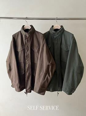 现～韩国正品新款SELF SERVICE25复古风宽松立领连帽风衣外套女