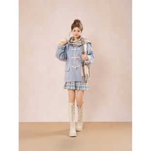 迷雾之境 少女学院优雅千金外套秋冬甜美裙子毛呢短裙两件套套装