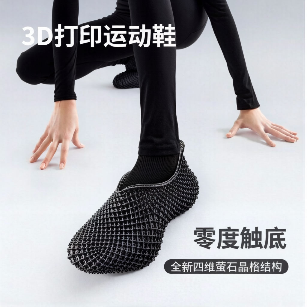 高端男女情侣梵星3d打印鞋子次元风未来科技一体化轻户外运动跑鞋