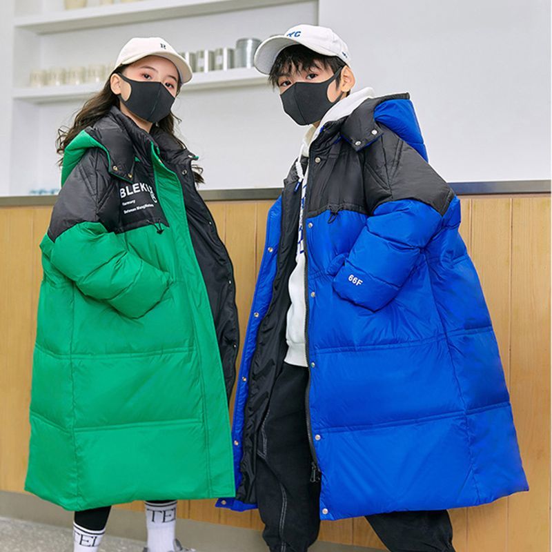 儿童羽绒服女童男童中长