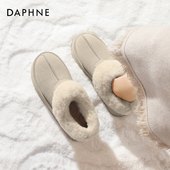 加绒加厚俄罗斯低帮短靴保暖毛毛棉鞋 达芙妮雪地靴女2025新款 冬季