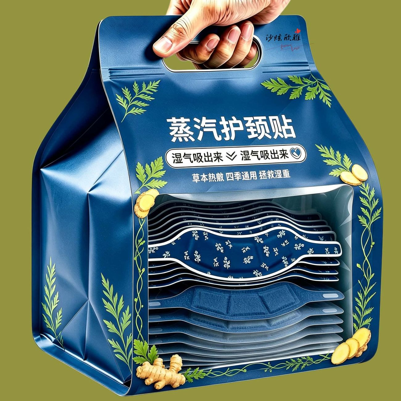 艾草自发热暖颈贴缓解疲劳