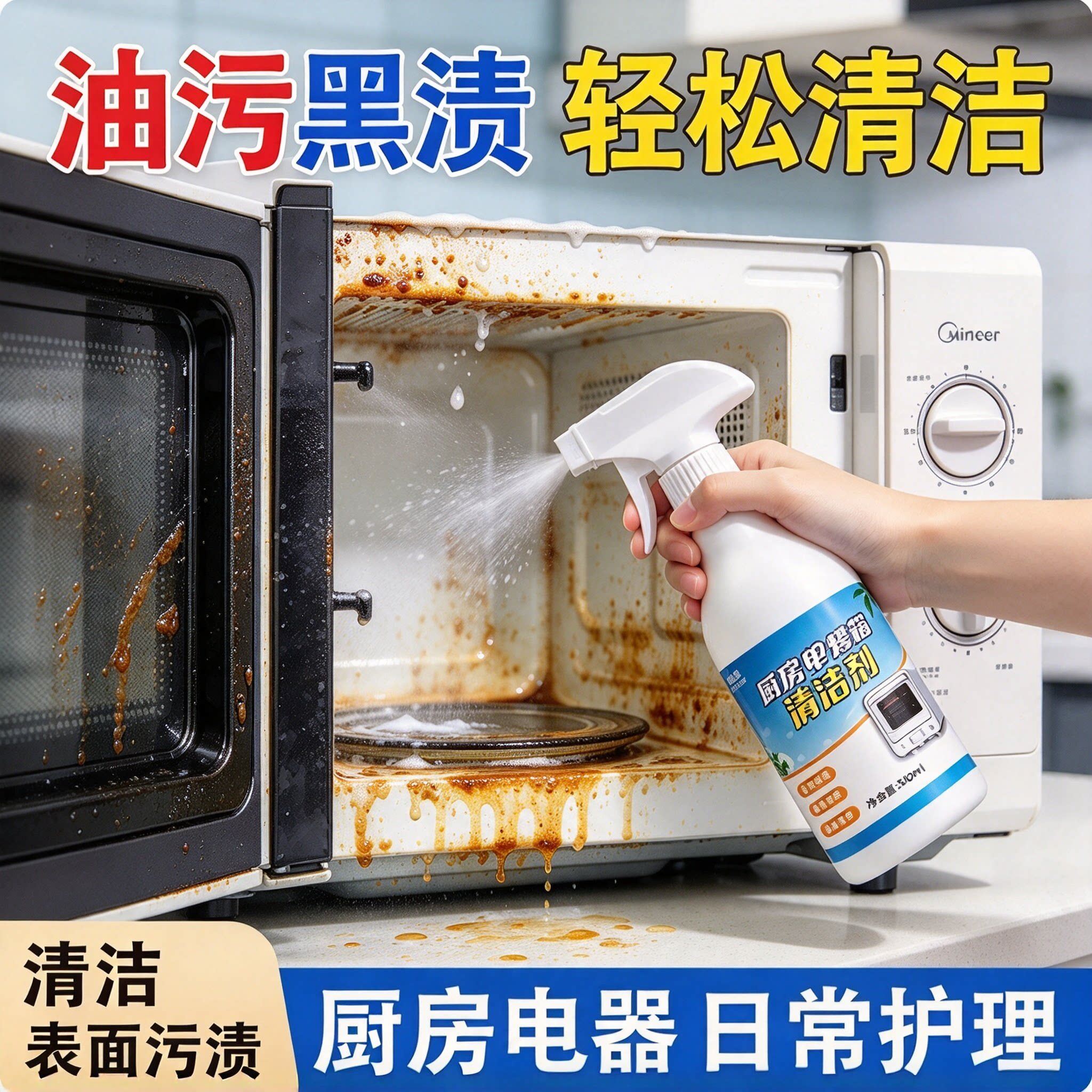 微波炉烤箱炸锅烤盘强力去油剂