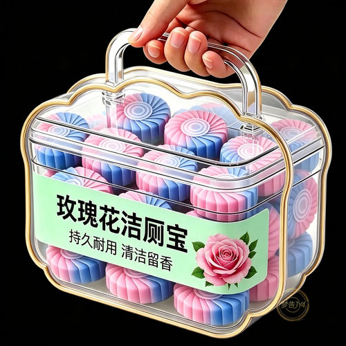 【玫瑰花香洁厕宝】除垢清香除臭马桶留香清洁剂强效洁厕灵凝胶