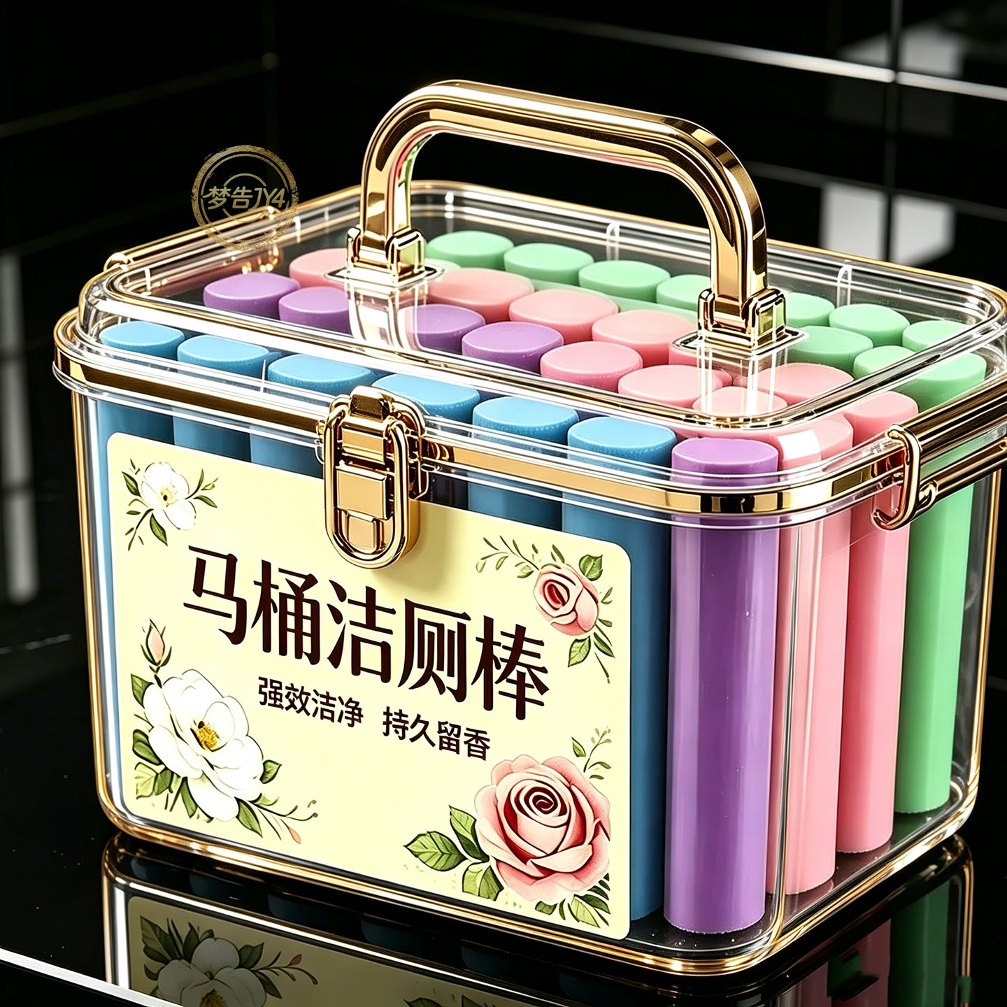 自动蓝泡泡马桶洁厕棒除臭除垢